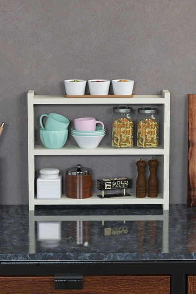 Mutfak Rafı Tezgah Üstü Organizer Krem - 2