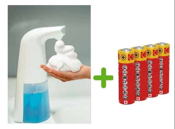 SENSORLU USB KABLOLU SIVI SABUNLUK KOPUK VERİCİ,PİLLER DAHİL 21X5X10CM 300ML BANYO SETİ ürün görseli
