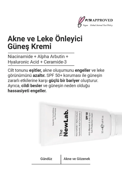 THE NEWLAB AKNE VE LEKE ÖNLEYİCİ GÜNEŞ KREMİ (50 SPF) - 2
