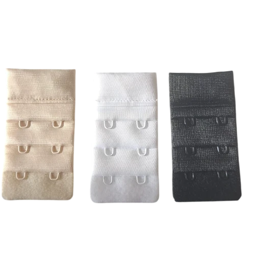 3 lü Sütyen Uzatma Agrafı  3x2 Kancalı  32mm  Siyah - Beyaz - Ten Rengi