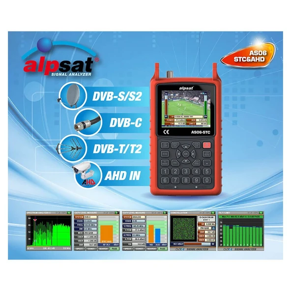 ALPSAT AS06-STC SATFINDER 6 HD SLIM GÖRÜNTÜLÜ UYDU BULUCU + KAMERA TEST CİHAZI - Resim 3