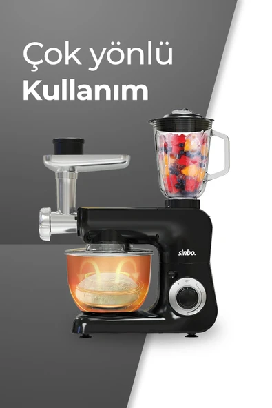 SMX-2775 Çok Amaçlı Mutfak Şefi ( Hamur - Kıyma - Blender Makinesi ) - 3