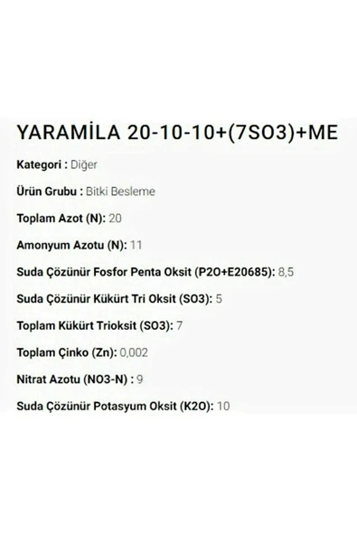 YaraMila Yara Mila 20.10.10 Yavaş Salınımlı Akıllı Npk Gübre 40 Kg - Resim 3