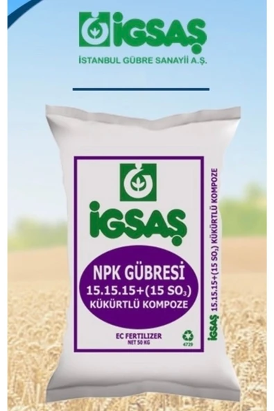 İGSAŞ Npk 15.15.15 +  15 So3  Kükürtlü Kompoze 50 kg Gübre ürün görseli 1
