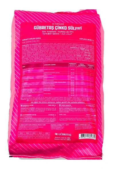 Çinko Sülfat Toz Suda Erir (% 22 - 25 KG) - 2