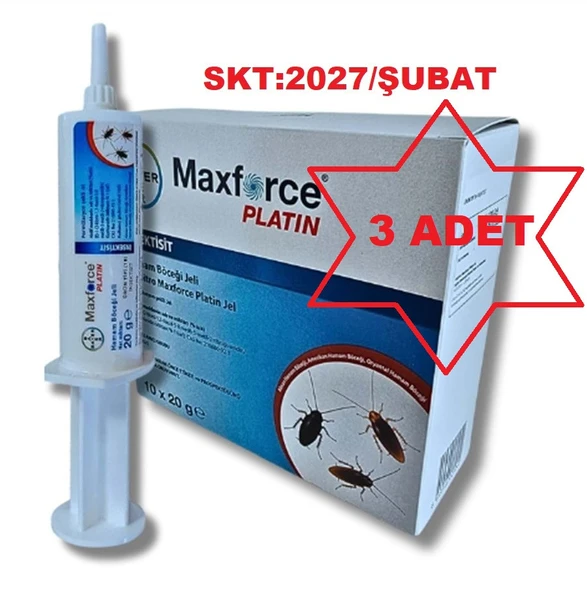Bayer Maxforce Platin Hamamböceği Jel ilacı 20 Gr SKT:2027/ŞUBAT-3 ADET