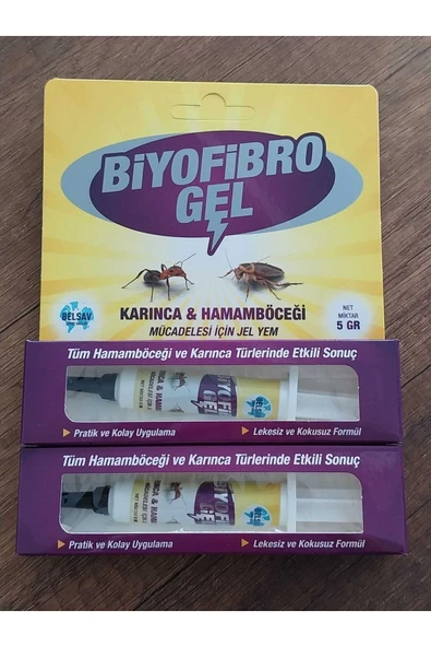 belsav çevre sağlığı Biyofibro Gel 5gr X 2 (iki) Adet Hamamböceği & Karınca Jeli - Resim 3