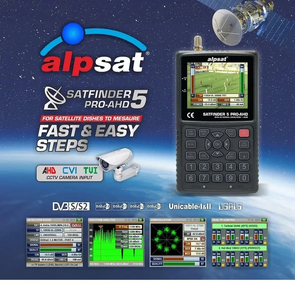 ALPSAT 5 HD PRO GÖRÜNTÜLÜ UYDU BULUCU*AHD*TVI*CVI TEST CİHAZI * SATFİNDER AS05-HDPRO - Resim 4