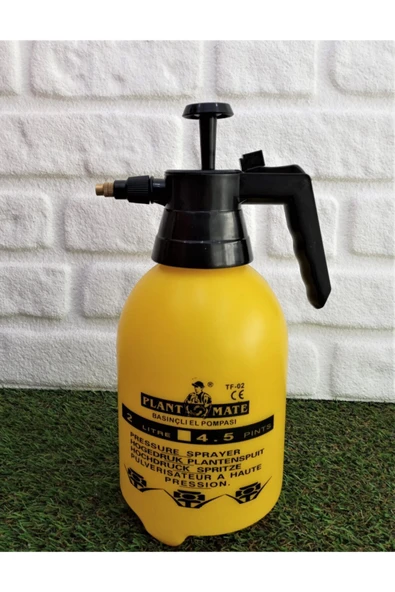 Doğalsan Tarım Ilaçlama Pompası 2 Lt Su Püskürtme Kabı Basınçlı Pompa Su Püskürtücü Fısfıs Pompa Sarı Renk - 2