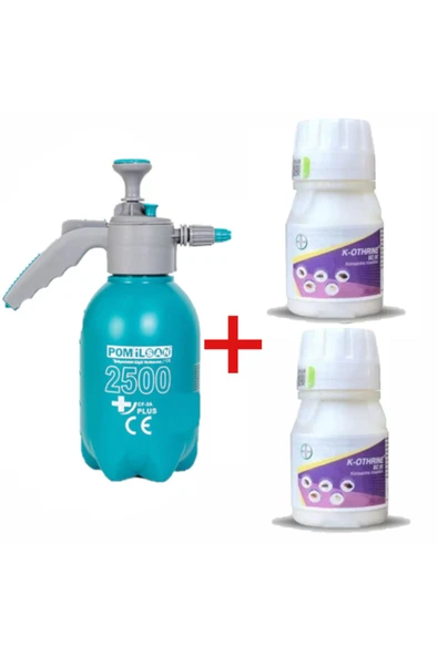 Bayer 2 Adet K-othrine Sc50 50ml Hamam, Kalorifer Böceği Ilacı Ve 2 Lt Baco Basınçlı Ilaçlama Pompası
