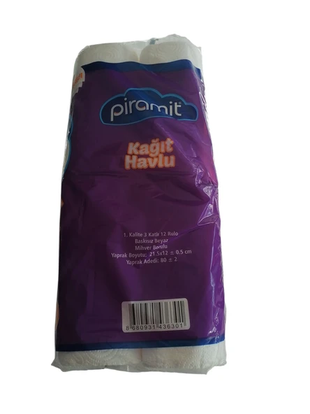 Piramit 3 Katlı 12'li Kağıt Havlu - 2