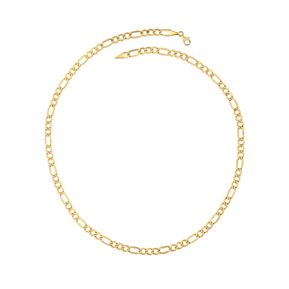 AgaKulche Figaro Düz Altın Zincir - Resim 2