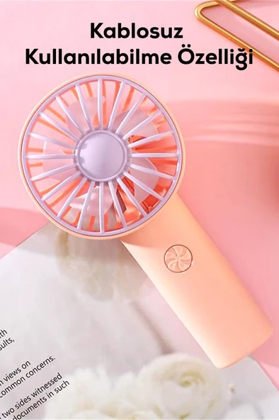 Mini Fan Usb Vantilatör El Fanı Taşınabilir Vantilatör Şarjlı 1202 - 4