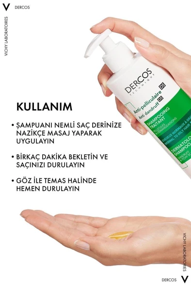 Vichy Dercos Normal/Yağlı Saçlar İçin Saç Bakım Seti: Kepek Karşıtı Şampuan& Mineral Soft Bakım Şampuan- SKT: 12M - 4