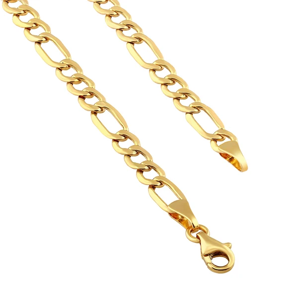 AgaKulche Figaro Düz Altın Zincir - Resim 3