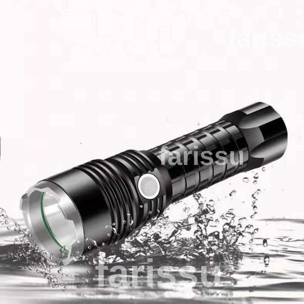 Gold Orion OR-A72 Alüminyum Alaşımlı El Feneri – 100W Güç, 3000 Lümen, 1500 Metre Menzil metal fener hediye - 3