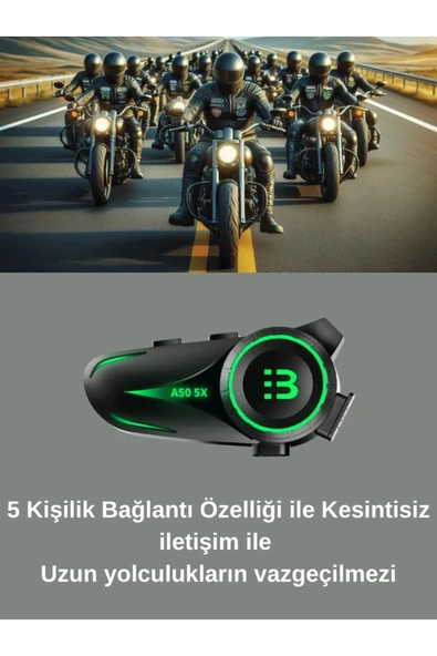 A50 5x Motor Kask Kulaklık Rgb Bluetooth Motosiklet Kulaklık Intercom 5 Kişi Eşleşme - 2