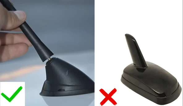 Fiat Stilo Uyumlu Gümüş Gri (Silikonlu) Shark Balina Anten - Resim 2