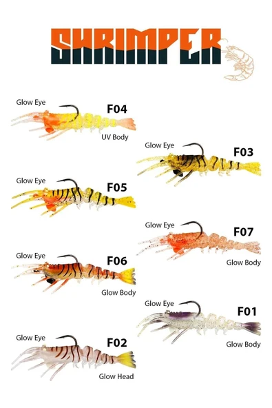Fujin Shrimper 75mm 8.5gr Silikon Karides F01 Jelly ürün görseli