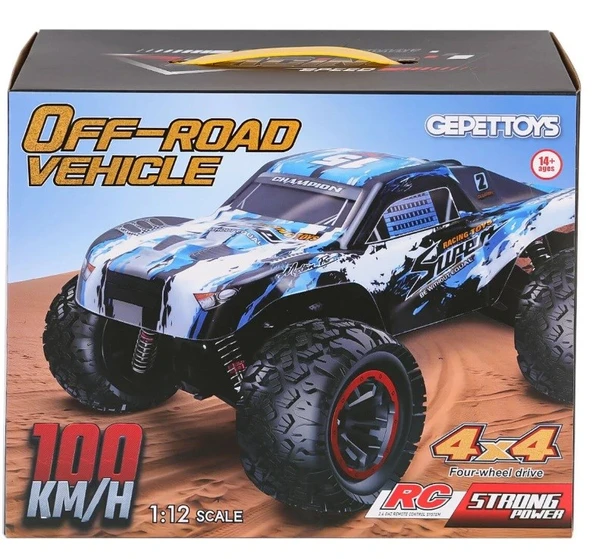 Yüksek Hızlı Araç 1:12 Ölçek 100km/h Hız Yapan 4x4 Uzaktan Kumandalı Araba - 6