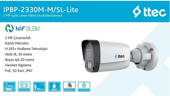 Ttec 2mp Dahili Sesli Ve Gece Renkli 4 Kameralı 4TB Disk Tak Çalıştır Hazır IP Kamera Seti - 4