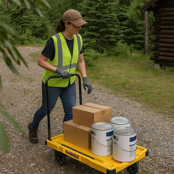 DEWALT DWT710 200Kg Profesyonel Katlanabilir Dört Tekerlekli Yük ve Paket Taşıma Arabası - Resim 5