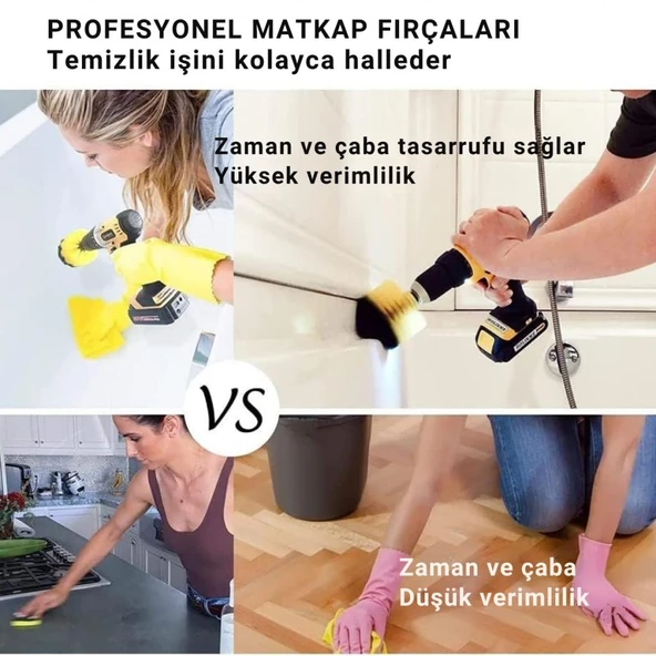 Polham Premium 22 Parça Profesyonel Ev, Ofis, Araç Detaylı Temizlik Seti, Matkap Uçlu Ultra Sağlam Set - 8