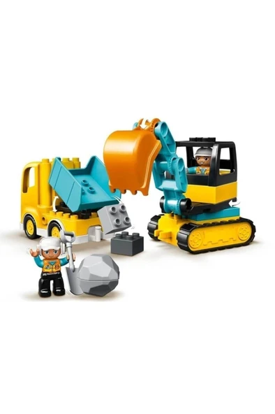 LEGO ® DUPLO® İnşaat Kamyonu ve Paletli Kazıcı 10931 -Çocuklar için Oyuncak Yapım Seti (20 Parça)