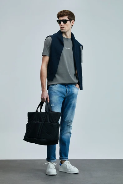 Lufian 111200196 Franz Smart Jean Erkek Pantolon Slim Fit Erkek Kot Pantolon - Resim 5