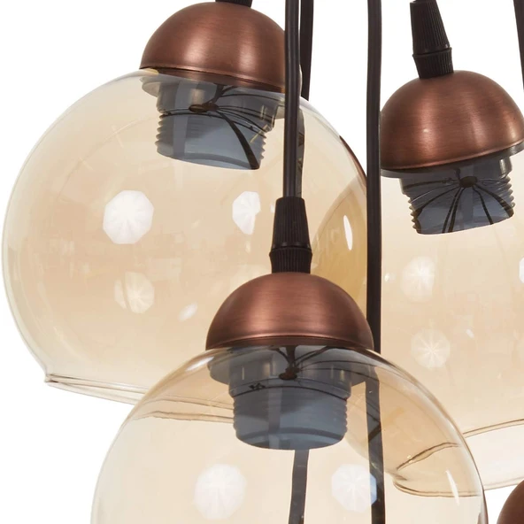 Lucea Vivo 7 Li Syh-Bakır Sarkıt Avize 7Xe27 - Resim 3