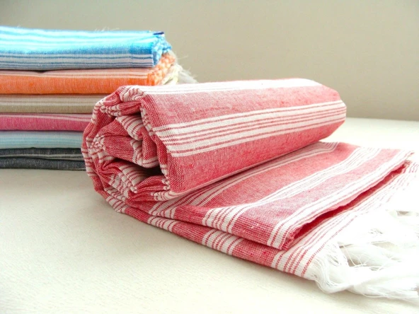 GRVTANIUM %80 Pamuk 175x96cm Peştemal Püsküllü Banyo,Plaj,Hamam Havlusu M1 - 8