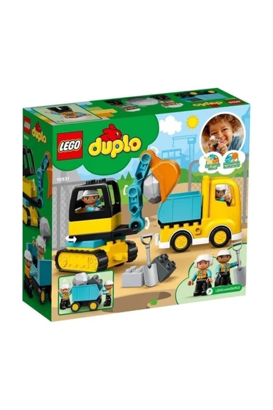 LEGO ® DUPLO® İnşaat Kamyonu ve Paletli Kazıcı 10931 -Çocuklar için Oyuncak Yapım Seti (20 Parça) - 4
