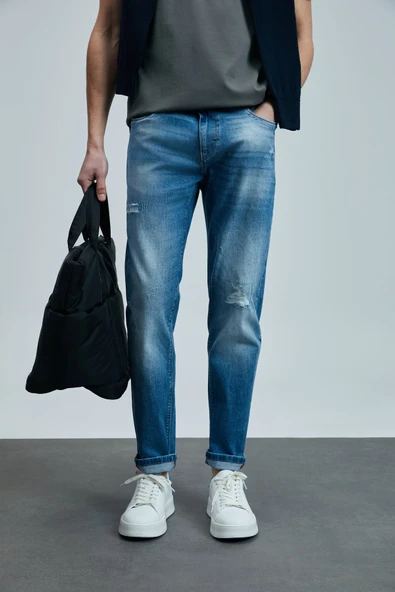 Lufian 111200196 Franz Smart Jean Erkek Pantolon Slim Fit Erkek Kot Pantolon ürün görseli