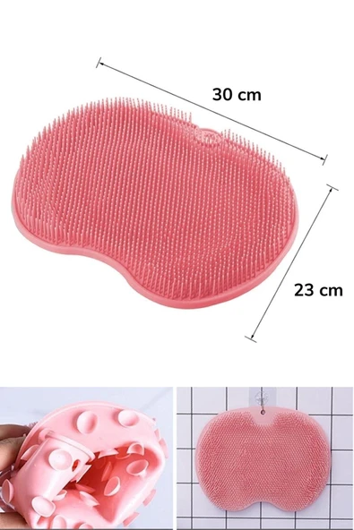 Slikon Duş Kesesi Duvara Vantuzlu 2 Adet Banyo Pedi El Ayak Vücut Silikon Banyo Duş Lifi Vantuzlu - 7