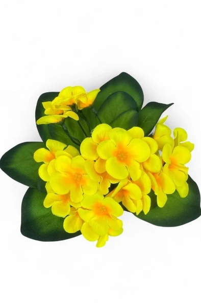 Nettenevime Yapay Çiçek Krem Antik Saksıda Pembe Kadife Menekşe Gerçekçi Doku 22cm - Resim 3