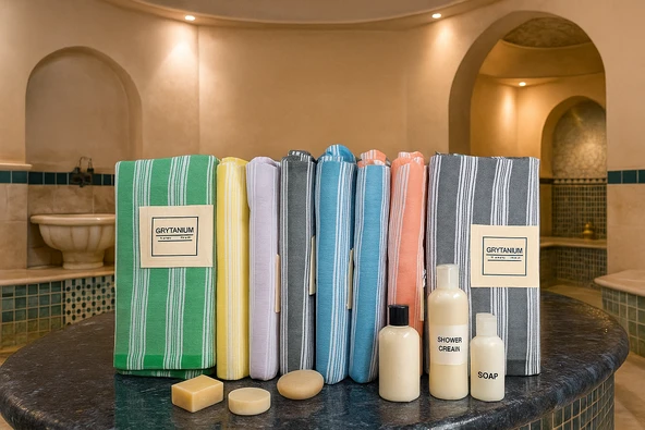 GRVTANIUM %80 Pamuk 175x96cm Peştemal Püsküllü Banyo,Plaj,Hamam Havlusu M1 - 2