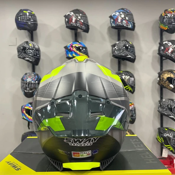 SWAY SW 865 ST Titanium Yellow Kask Full Face - 4
