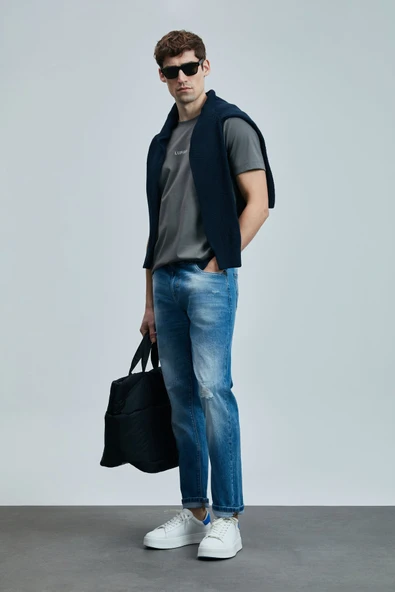 Lufian 111200196 Franz Smart Jean Erkek Pantolon Slim Fit Erkek Kot Pantolon - 2