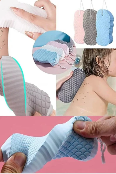 3 Adet Cilt Temizleyici Vucüt Kesesi Ultra Yumuşak Duş Süngeri Karikatür Çocuk Bebek Banyo Süngeri - 5