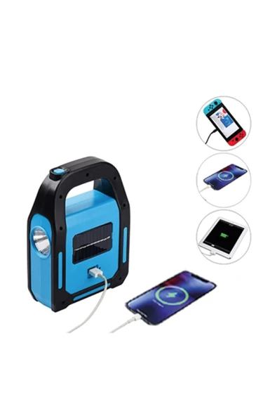 Güneş Enerjili Solar El Feneri 3 Watt Şarj Edilebilir Güneş Enerjili Solar El Feneri 3 Modlu Kamp La - 5