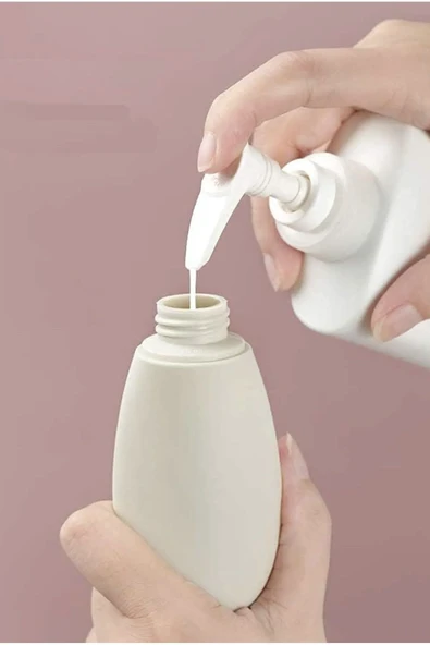 Çantalı 3 Adet Boş Krem Şişesi 60 ML 3'lü Doldurulabilir Çantalı Seyahat Tipi Şişe Seti Boş Şişe - 5