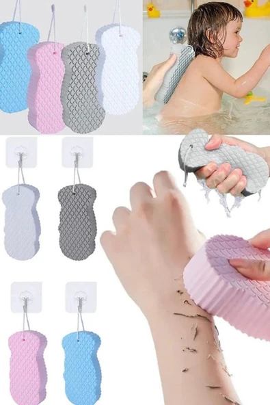 Cilt Temizleyici Vucüt Kesesi 1 Adet Ultra Yumuşak Duş Süngeri Karikatür Çocuk Bebek Banyo Süngeri ürün görseli 1