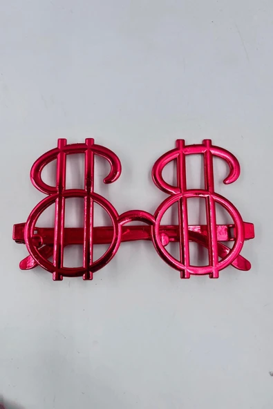 Parti Gözlük Plastik Camsız Dolar Temalı Kırmızı 14x6 cm ürün görseli