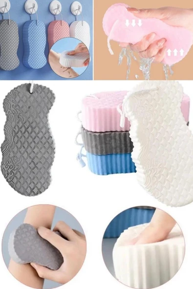 1 Adet Cilt Temizleyici Vucüt Kesesi Ultra Yumuşak Duş Süngeri Karikatür Çocuk Bebek Banyo Süngeri - 4
