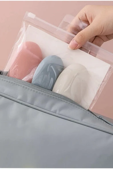 3'lü Doldurulabilir Çantalı Seyahat Tipi Şişe Seti Boş Şişe Çantalı 3 Adet Boş Krem Şişesi 60 ML - 7