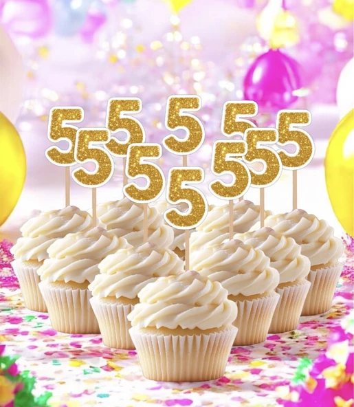 5 Beş Yaş Doğum Günü Süsü Çıkartmaları SİMLİ 15 ADET PARTİ MALZEMELERİ - 7