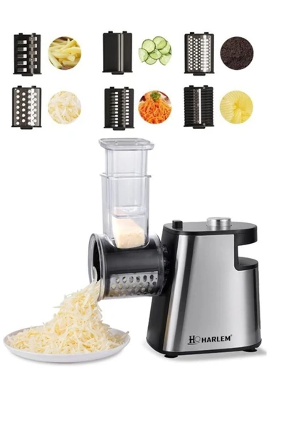 Harlem 1500W 6 Başlıklı Çok Fonksiyonlu Sebze ve Meyve Doğrayıcı + Patates Dilimleyici Rondo - 3