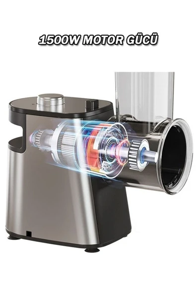 Harlem 1500W 6 Başlıklı Çok Fonksiyonlu Sebze ve Meyve Doğrayıcı + Patates Dilimleyici Rondo - 5