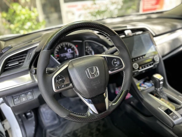 Honda Civic Fc5 Araca Özel Direksiyon Kılıfı ORJİNAL DERİSİ SÖKÜLEREK YAPILACAKTIR - Resim 3