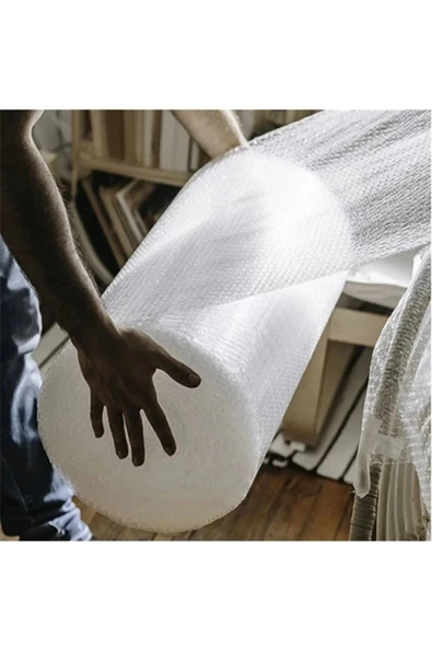 100 cm X 25 Metre Balonlu Naylon Koli Bandı Hediyeli Eşya Sarma Koruma Naylonu Patpat - Resim 3